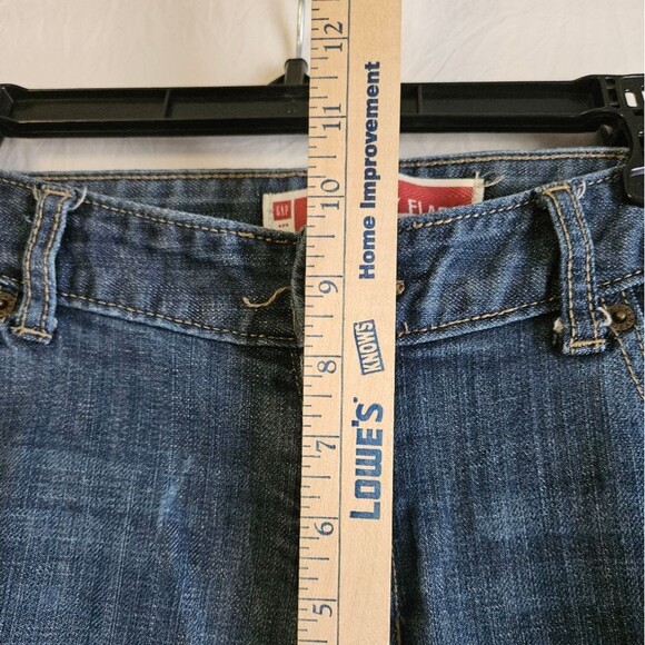 Gap Jeans Women’s 12R (34x30.5) Blue Curvy Flare Mid Rise Denim Boho Western GUC - Picture 5 of 9